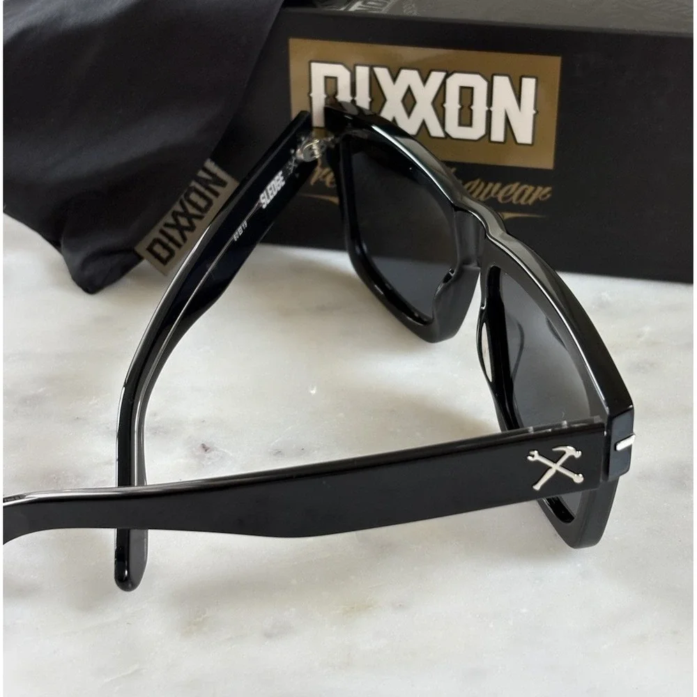 Dixxon Flannel Sledge Sunglasses - Black/ Gray New In Box Handmade Italy 60.19